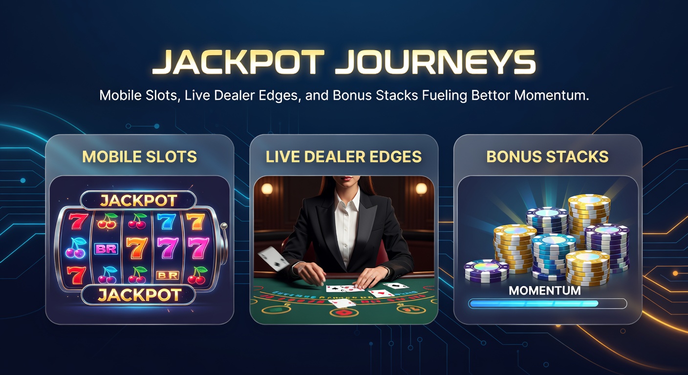 Vibrant mobile slot interface showing cascading reels and jackpot counters amid a dynamic casino backdrop