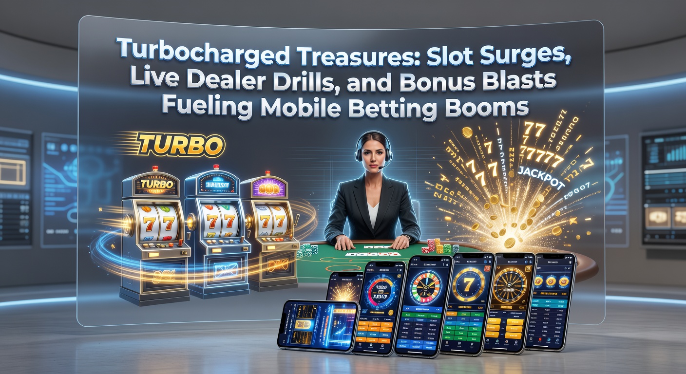 Vibrant mobile slot reels spinning with explosive jackpot effects against a backdrop of surging player graphs